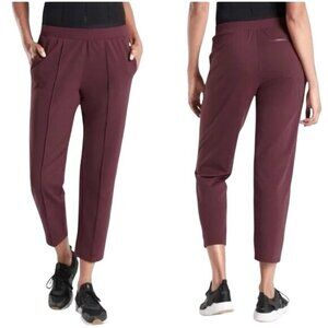 Athleta Venice Size Small Pintuck Pant Burgundy Pocket